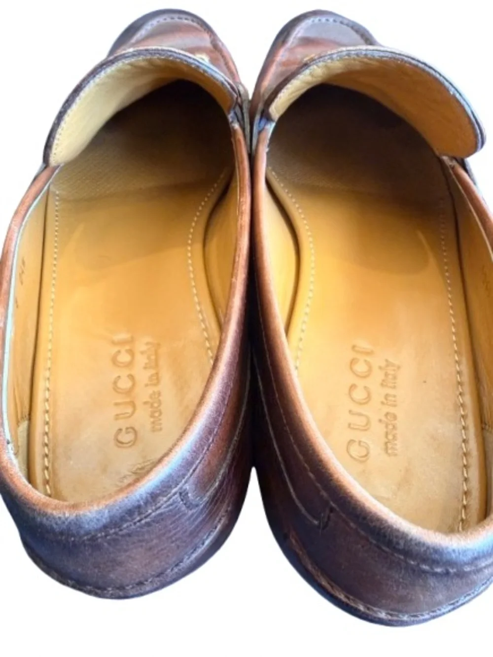 Gucci Horsebit Loafers Brown Leather Made In Italy Vintage Slip On Shoes Size 8